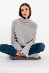 Ribbed Cashmere Sweater Light Grey