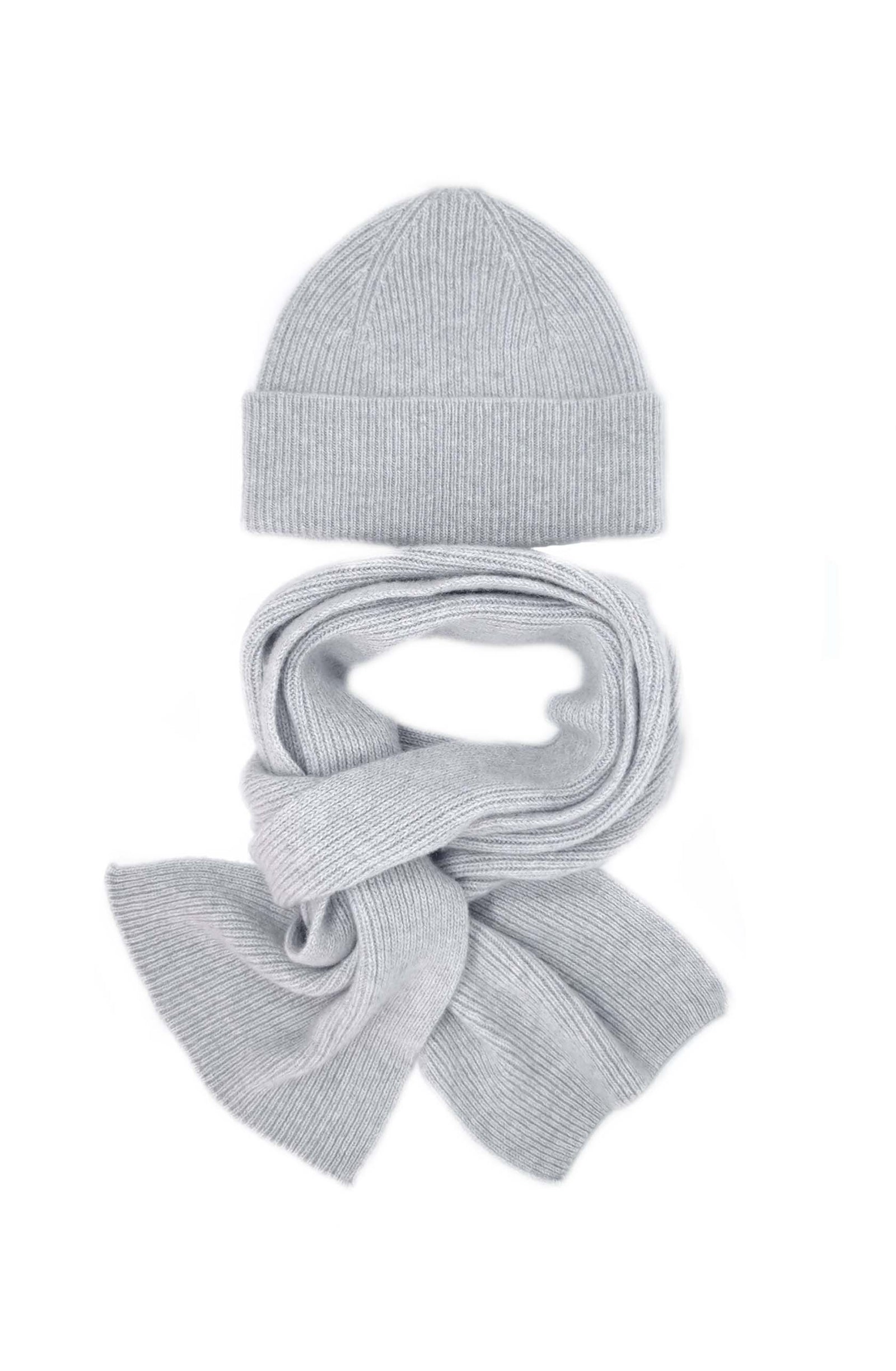 Men s hat and scarf set in Merino Ekotree Cashmere Knitwear