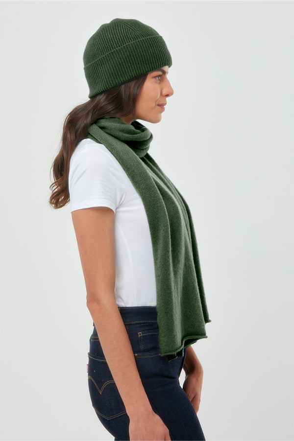 Bundle: Cashmere Scarf & Fisherman Style Hat